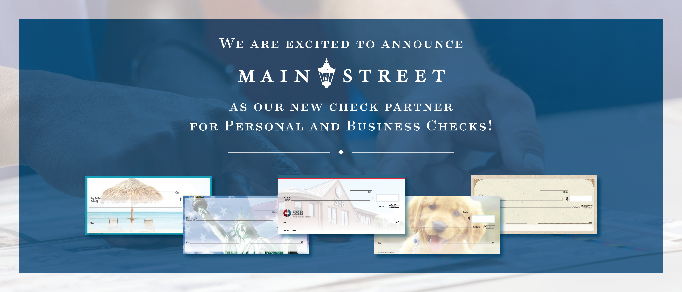 SSB's new personal and business checks